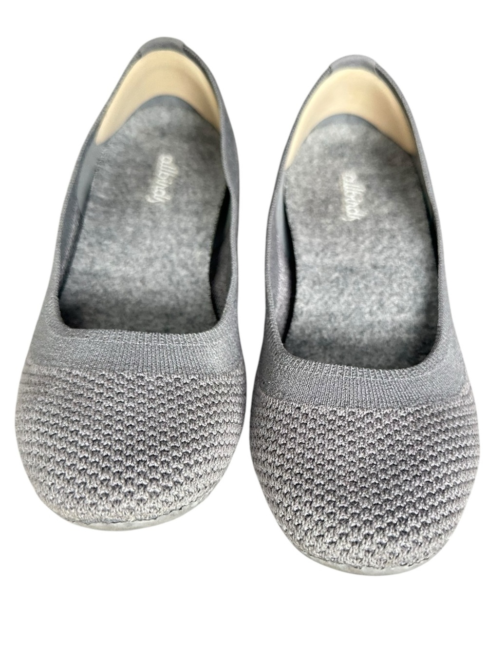 Allbirds Tree Breezer Flats Mist Grey Knit Merino Slip On Ballet Size 6.5 - Picture 3 of 11